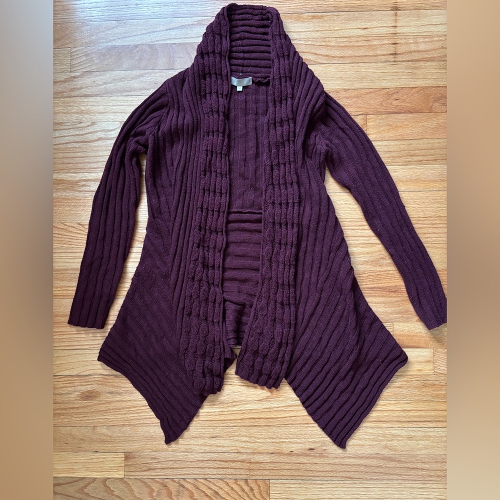 Women's Purple Wool Blend Knit Cardigan